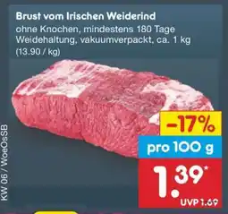 Netto Marken-Discount Brust vom Irischen Weiderind Angebot