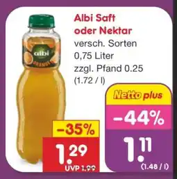 Netto Marken-Discount Albi Saft oder Nektar Angebot