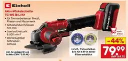 Netto Marken-Discount Akku-Winkelschleifer TC-WS 18 Li Kit Angebot