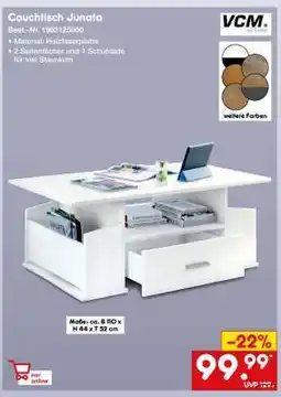 Netto Marken-Discount Couchtisch Junata Angebot