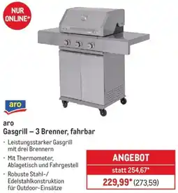 METRO aro Gasgrill - 3 Brenner, fahrbar Angebot