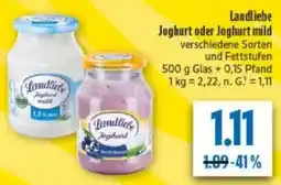diska Landliebe Joghurt oder Joghurt mild Angebot