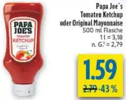diska Papa Joe's Tomaten Ketchup oder Original Mayonnaise Angebot