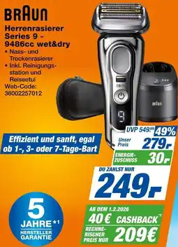 Expert BRAUN Herrenrasierer Series 9 - 9486cc wet&dry Angebot