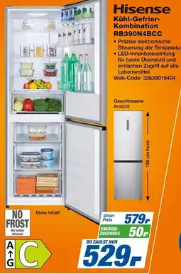 Expert Hisense Kühl-Gefrier Kombination RB390N4BCC Angebot
