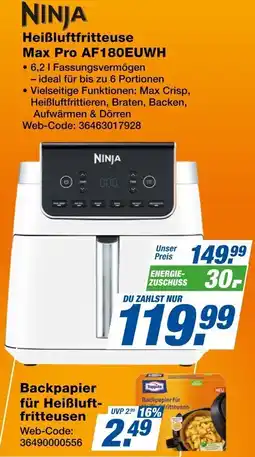 Expert NINJA Heißluftfritteuse Max Pro AF180EUWH Angebot