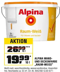 OBI Alpina wand- und deckenfarbe raum-weiß Angebot