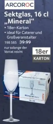 Selgros ARCOROC Sektglas, 16 cl ,,Mineral" Angebot