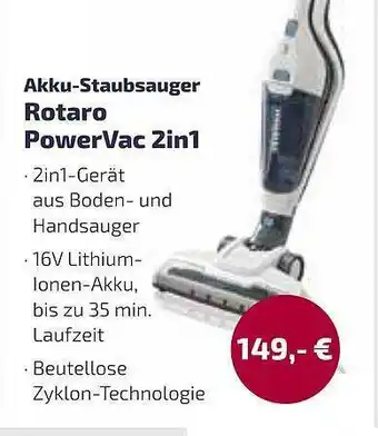 bauSpezi Akku-staubsauger Rotaro Powervac 2in1 Angebot