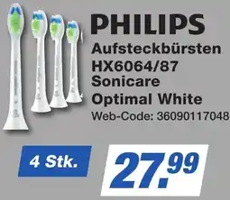 K+B Expert PHILIPS Aufsteckbürsten HX6064/87 Sonicare Optimal White Angebot