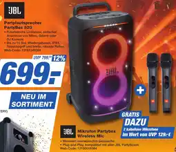 K+B Expert JBL Partylautsprecher PartyBox 520 oder Mikrofon Partybox Wireless Mic Angebot