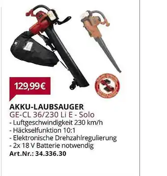 bauSpezi Akku-laubsauger Ge-cl 36-230 Li E - Solo Angebot