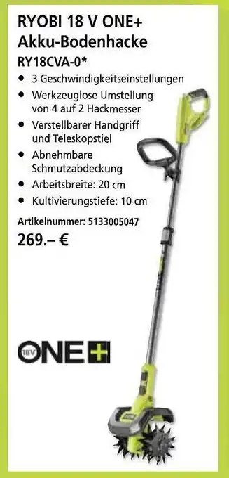 bauSpezi Ryobi 18 V One+ Akku-bodenhacke Ry 18cva-0 Angebot