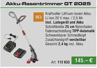 bauSpezi Akku-rasentrimmer Gt 2025 Angebot