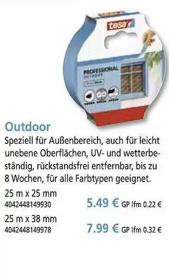 bauSpezi Tesa Outdoor Angebot