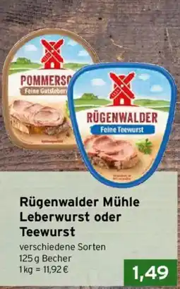 CAP Markt Rügenwalder Mühle Leberwurst oder Teewurst Angebot
