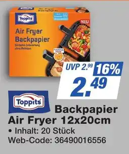 K+B Expert Toppits Backpapier Air Fryer 12x20cm Angebot