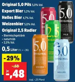 Thomas Philipps Original 5,0 Pils 5,0% Vol. Export Bier 5,2% Vol. Helles Bier 4,7% Vol. Weizenbier 5,0% Vol. Original 2,5 Radler Angebot
