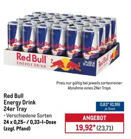 METRO Red Bull Energy Drink 24er Tray Angebot