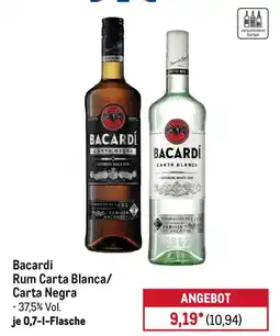 METRO Bacardi Rum Carta Blanca/ Carta Negra Angebot