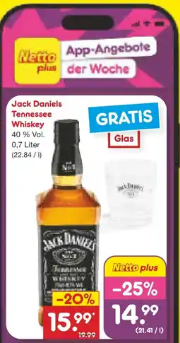 Netto Marken-Discount Jack Daniels Tennessee Whiskey Angebot