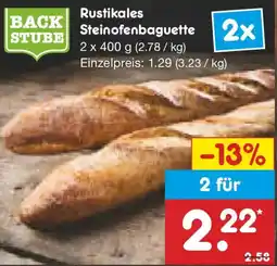 Netto Marken-Discount BACK STUBE Rustikales Steinofenbaguette Angebot