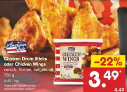 Netto Marken-Discount American Style Chicken Drum Sticks oder Chicken Wings Angebot