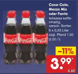 Netto Marken-Discount Coca-Cola, Mezzo Mix oder Fanta Angebot