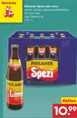 Netto Marken-Discount Paulaner Spezi oder Limo Angebot