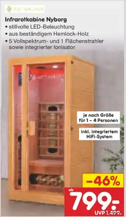 Netto Marken-Discount ARTSAUNA Infrarotkabine Nyborg Angebot