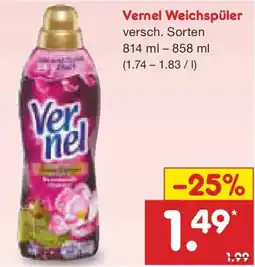 Netto Marken-Discount Vernel Weichspüler Angebot