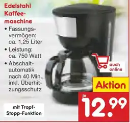Netto Marken-Discount Edelstahl Kaffeemaschine Angebot