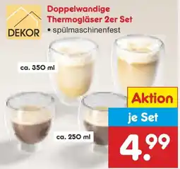 Netto Marken-Discount DEKOR Doppelwandige Thermogläser 2er Set Angebot