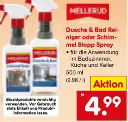 Netto Marken-Discount MELLERUD Dusche & Bad Rei- niger oder Schim- mel Stopp Spray Angebot