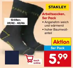 Netto Marken-Discount STANLEY Arbeitssocken, 5er Pack Angebot