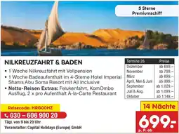 Netto Marken-Discount Nilkreuzfahrt & baden 14 Nächte Angebot