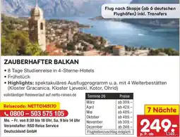 Netto Marken-Discount Zauberhafter balkan 7 Nächte Angebot