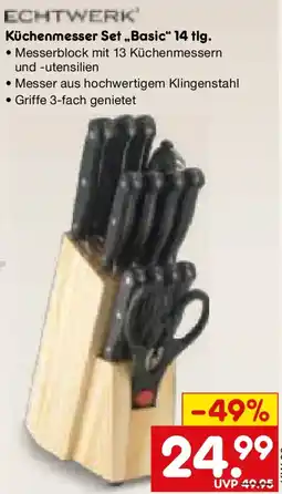 Netto Marken-Discount ECHTWERK Küchenmesser Set „Basic" 14 tlg. Angebot