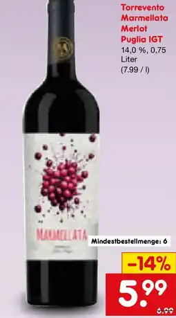 Netto Marken-Discount Torrevento Marmellata Merlot Puglia IGT Angebot