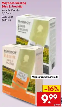 Netto Marken-Discount Maybach Riesling Süss & Fruchtig Angebot