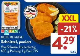Aldi Süd MEINE METZGEREI Schnitzel, paniert Angebot