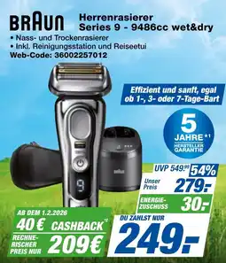 expert Techno Land BRAUN Herrenrasierer Series 9-9486cc wet&dry Angebot
