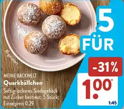 Aldi Süd MEINE BACKWELT Quarkbällchen Angebot