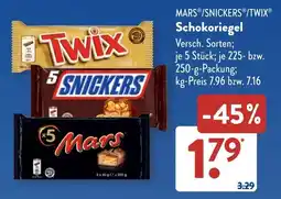 Aldi Süd MARS/SNICKERS/TWIX Schokoriegel Angebot