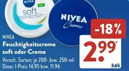 Aldi Süd NIVEA Feuchtigkeitscreme soft oder Creme Angebot