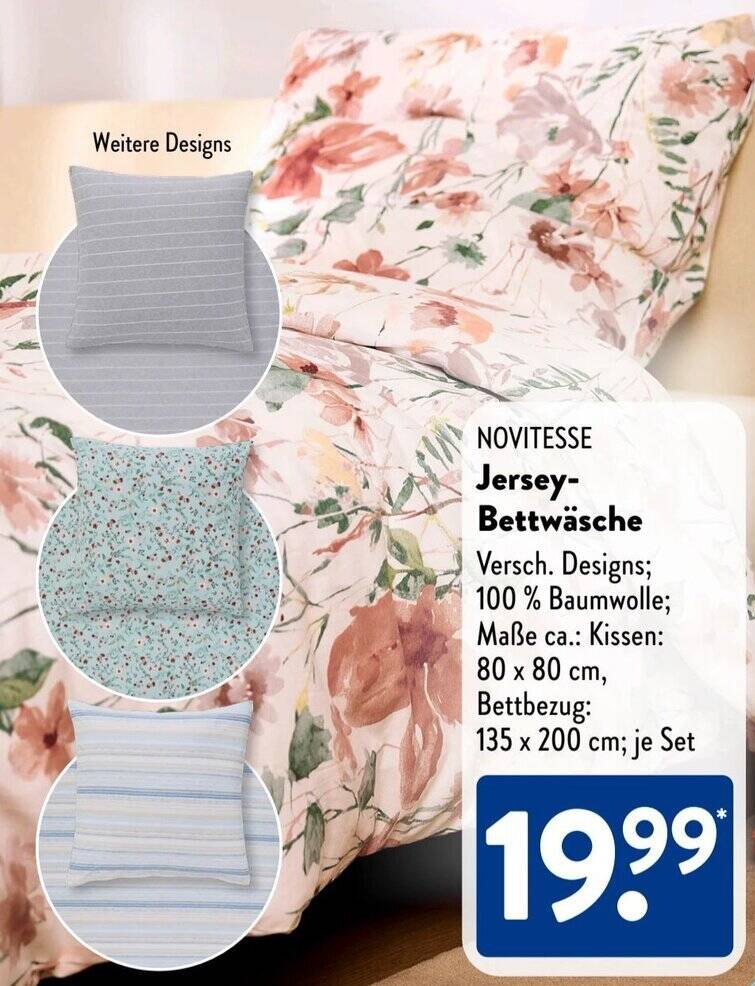 NOVITESSE Jersey- Bettwäsche Angebot bei Aldi Süd