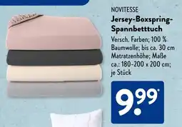 Aldi Süd NOVITESSE Jersey-Boxspring- Spannbetttuch Angebot