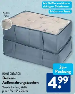 Aldi Süd HOME CREATION Decken- Aufbewahrungstaschen Angebot