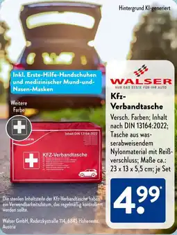 Aldi Süd WALSER Kfz- Verbandtasche Angebot