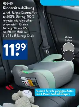 Aldi Süd RIDE+GO Kindersitzerhöhung Angebot